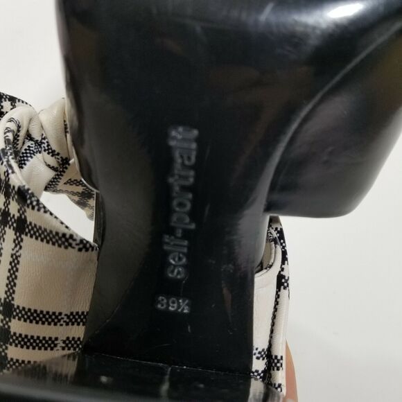 Self Portrait Lily Mules Block Heel Bow Black Leather Sz 9.5 NIB $460 - Picture 12 of 12